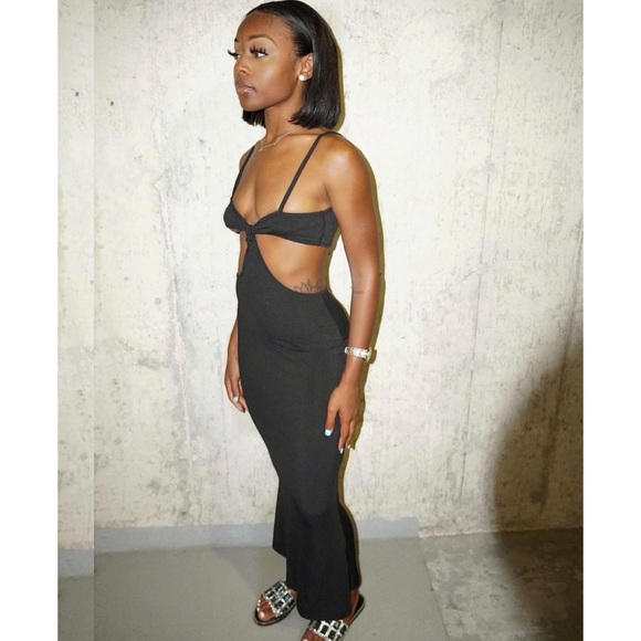 FLAUNT IT-BLACK MAXI SUNDRESS - Picture 1 of 1